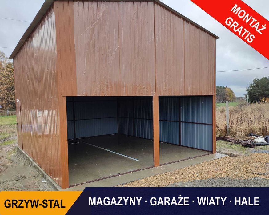 Garaż Blaszany /Wiata Blaszana / Magazyn / Konstrukcja - GRZYWSTAL