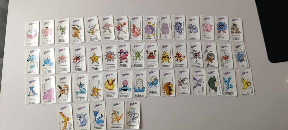 Pokemon boomer naklejki 2000rok pełna kolekcja
