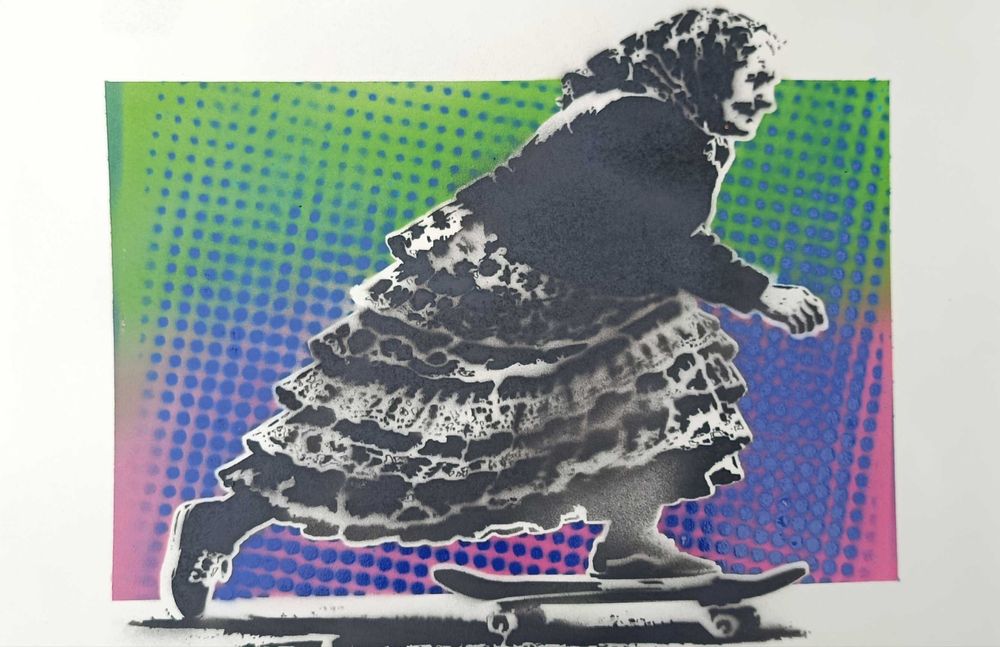 Grandma skater POP ART poster