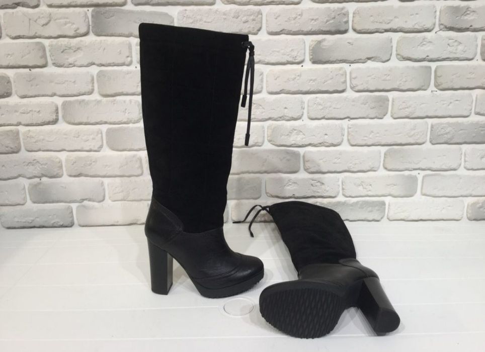 Сапоги еврозима, натуральная кожа и замша Diego Sanders Италия, 36р.