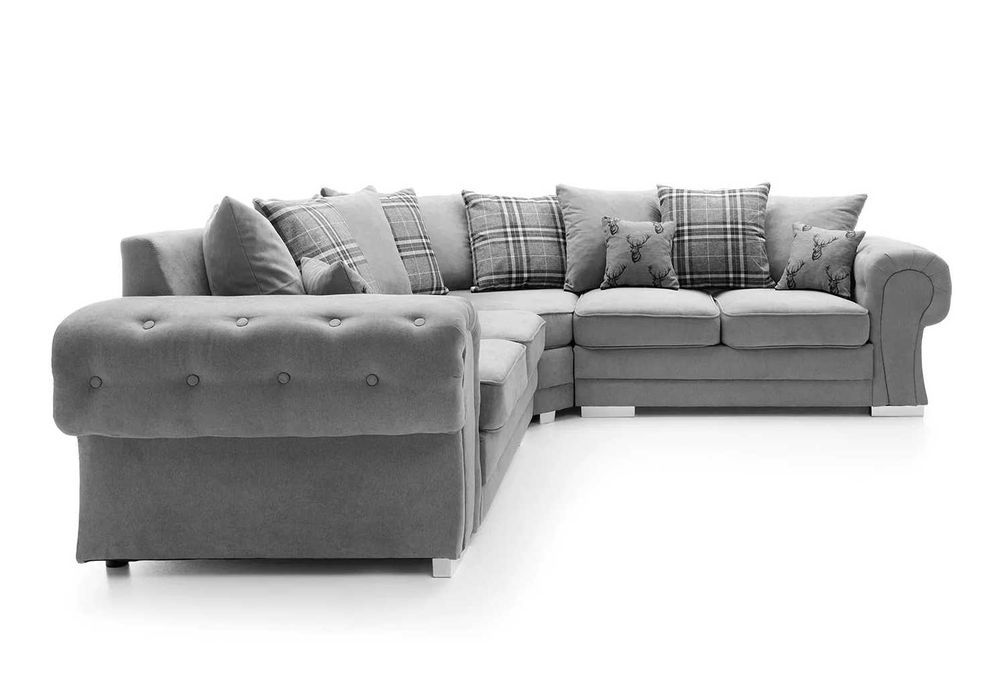 Werona chesterfield narożnik do salonu pikowany