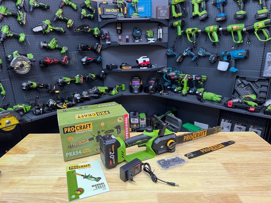 +3.0Ah акб Аккумуляторная пила Procraft PKA34 254мм и 305мм Шина