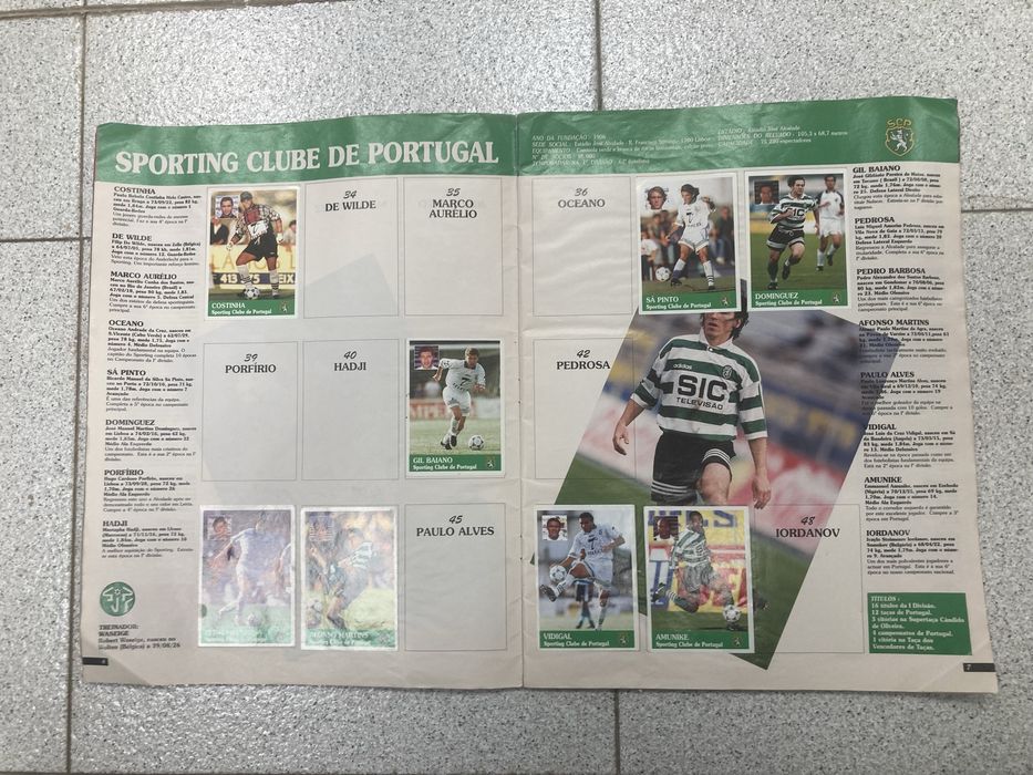 Caderneta Futebol 96/97, Incompleta