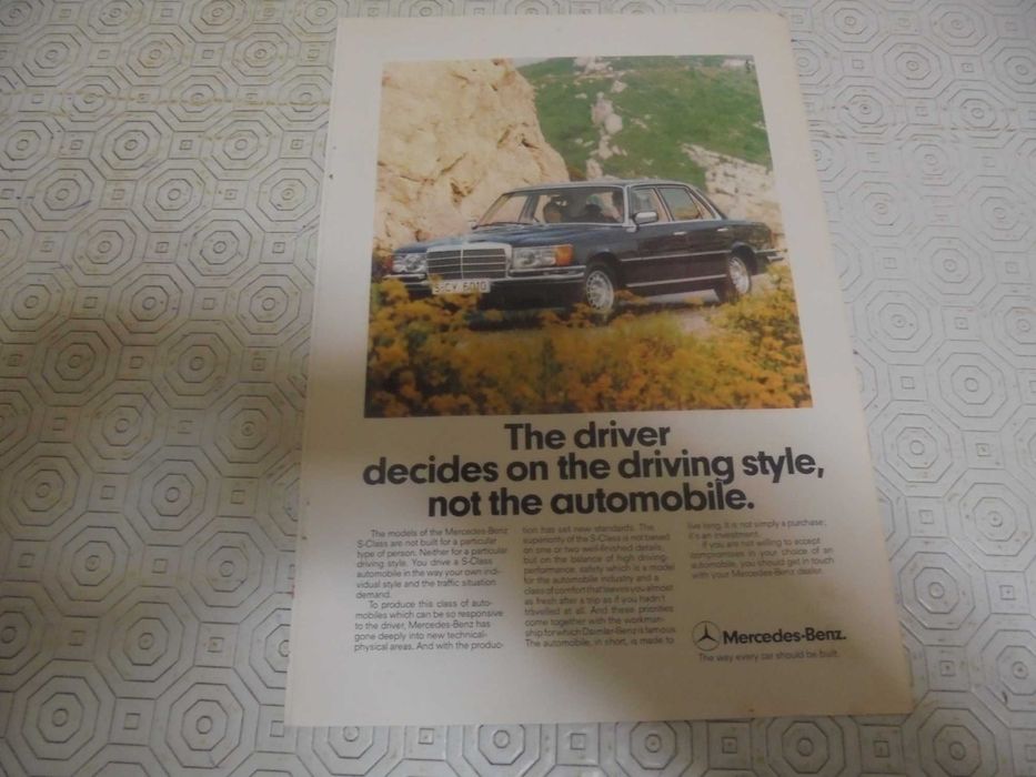 Publicidades de carros da Mercedes-Benz dos anos 70/80