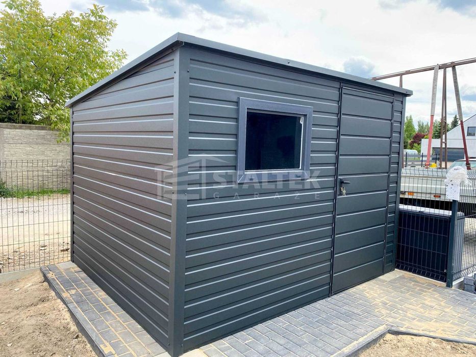 Schowek - Domek Ogrodowy 2,5x2m  Drzwi okno dach spad w tył ST133