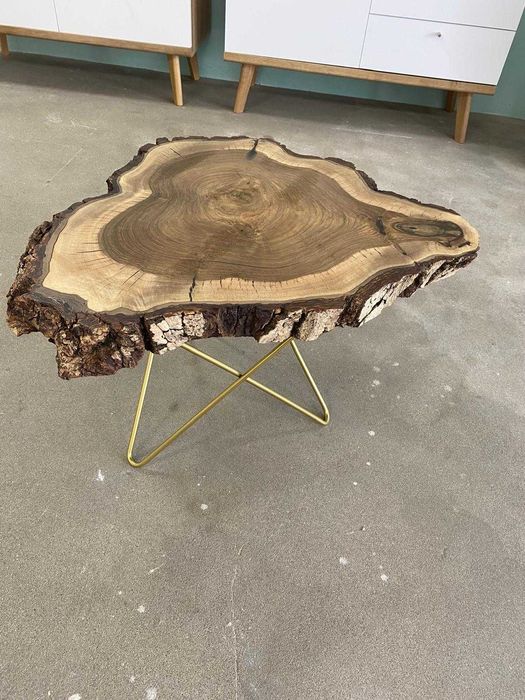 Stolik okrągły drewniany Orzech