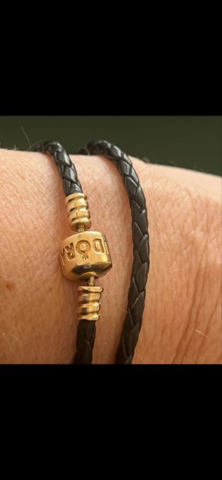 Pandora bransoletka rzemyk, złoto 585