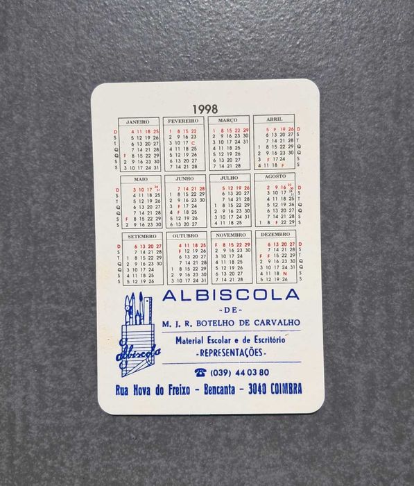 Calendários de Bolso para Colecionadores (1984 e 1998)