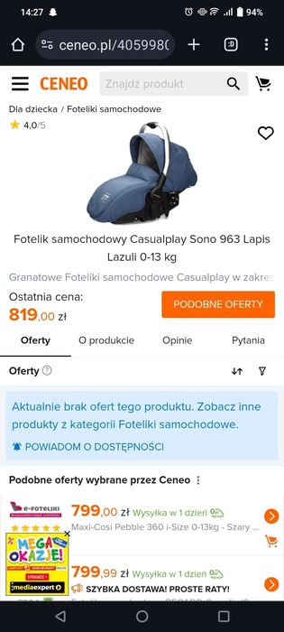 Cadeira de bebê carro