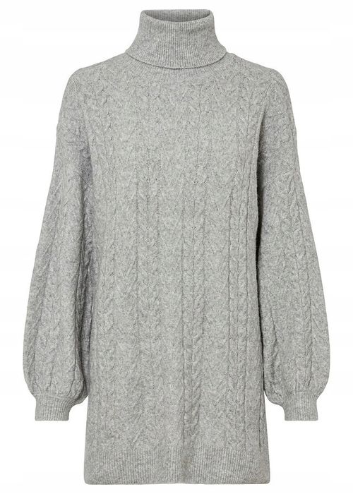 B.P.C sweter z golfem w warkocze szary 40/42.