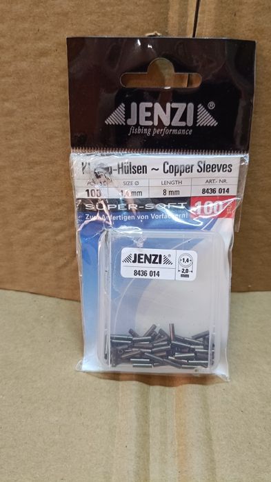 rurki zaciskowe firmy Jenzi  do tworzenia przyponów wędkarskich