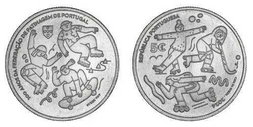 Moeda comemorativa 5€ 100 Anos da Federação Patinagem 2024