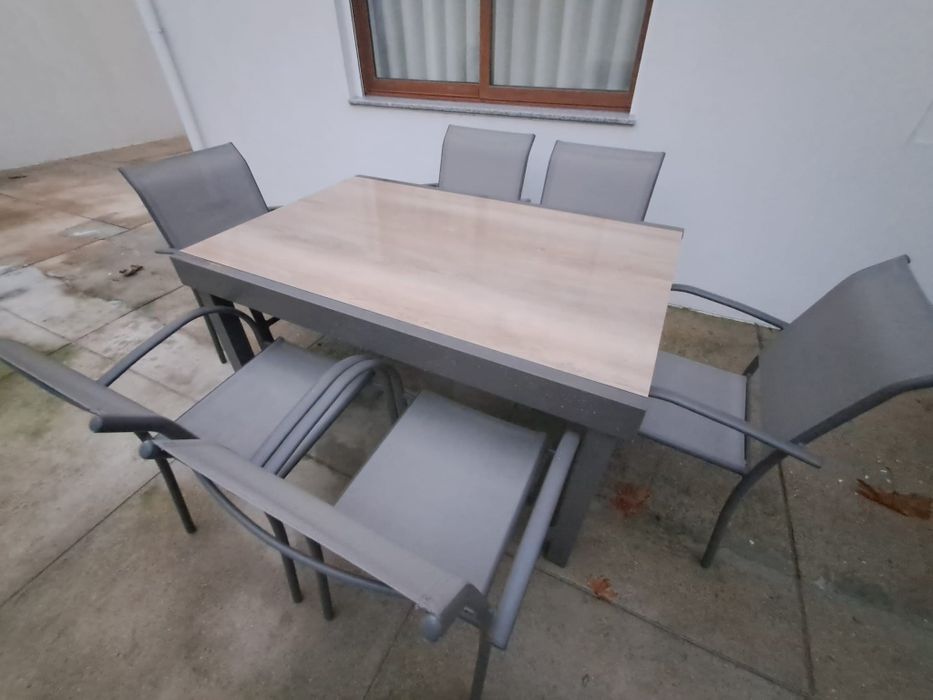 Mesa de jardim extensível em alumínio