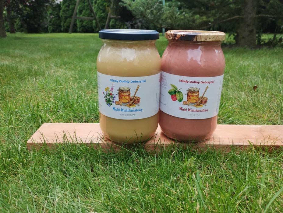 Zestaw miodów Wielokwiatowy,Wielokwiatowy z maliną zbiór 2025