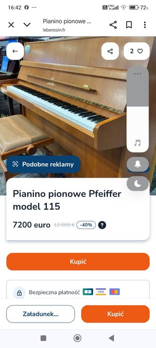 Pianino pfeiffer 114 renner niemiecki steinway okazja
