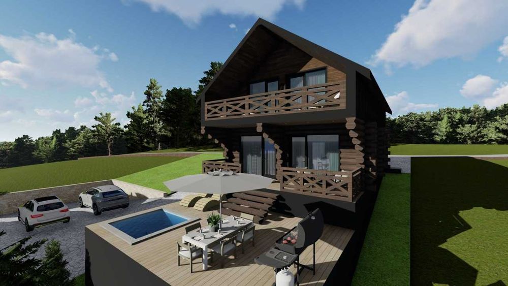 Будиночки в Микуличині — дикий зруб