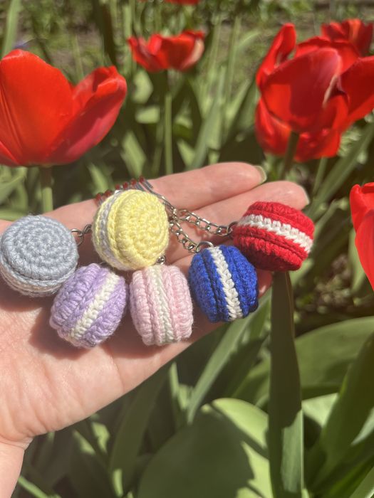 Макарун гачком, hand made, брелок