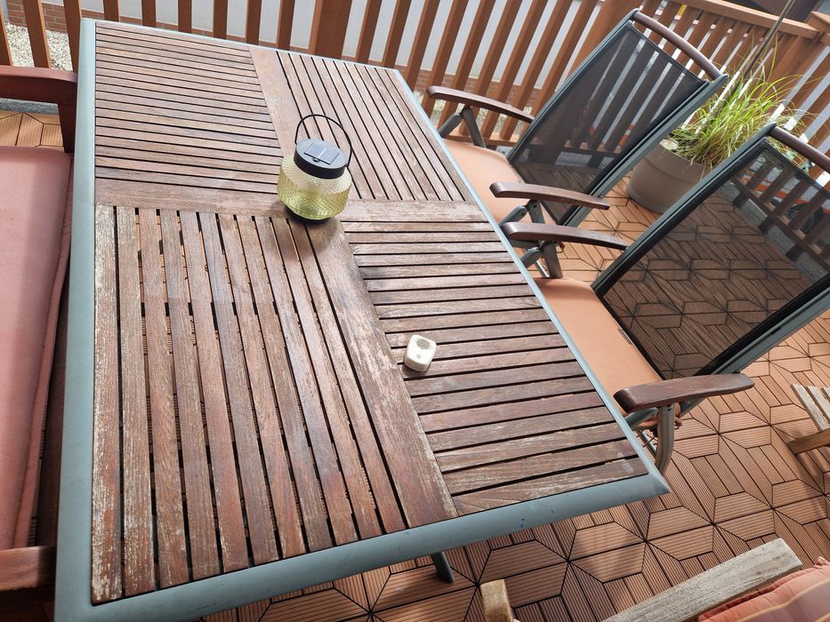 Zestaw mebli ogrodowych ławka krzesło stół ogrodowy