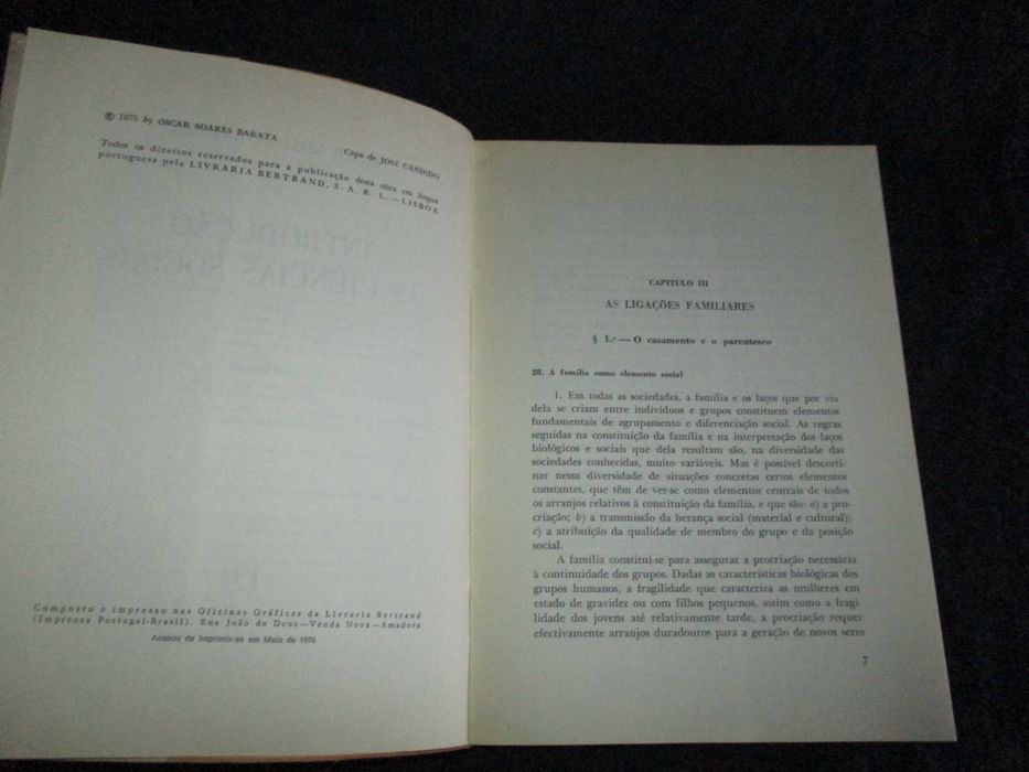 Livros Introdução às Ciências Sociais Óscar Barata 2 Volumes