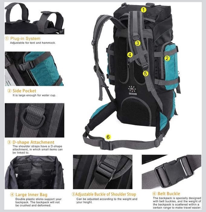 Mochila 75l, ideal para escutismo ou acampar