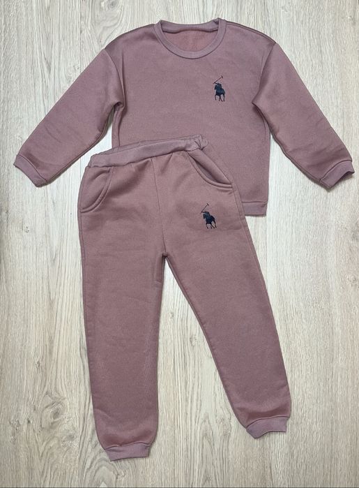 Теплый спортивный зимний костюм, на флисе, 5-6 лет