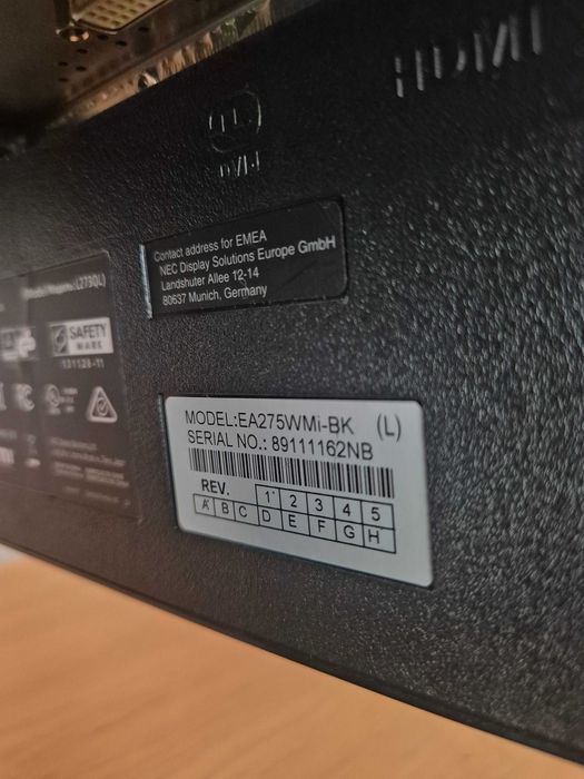 Monitor NEC EA275WMi 27” QHD IPS 2560×1440