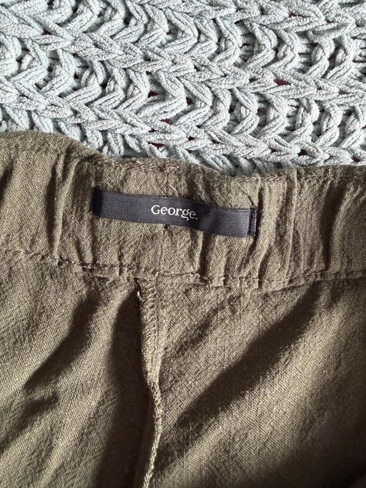 Khaki letnie spodenki szorty len naturslny gergie idelalne na lato wakacje wczasy wyjazd urlop len naturalny