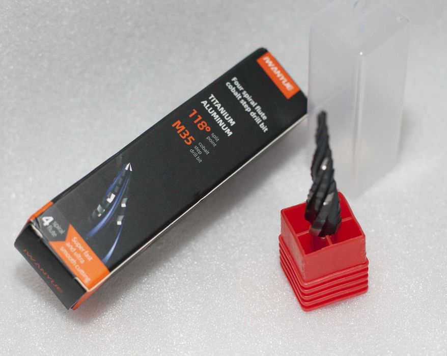 Кобальтовое, ступенчатое, спиральное сверло IWANYUE премиум класса.