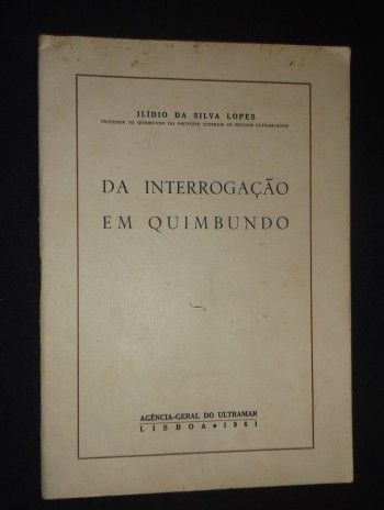 Lopes (Ilídio da Silva);Da Interrogação em Quibundo;