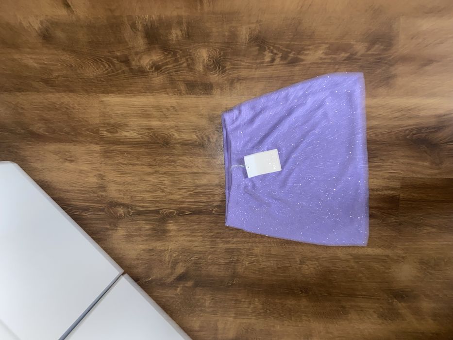 Brokatowa Fioletowa Spódniczka Pull&Bear S Viral Sylwester Impreza Hit