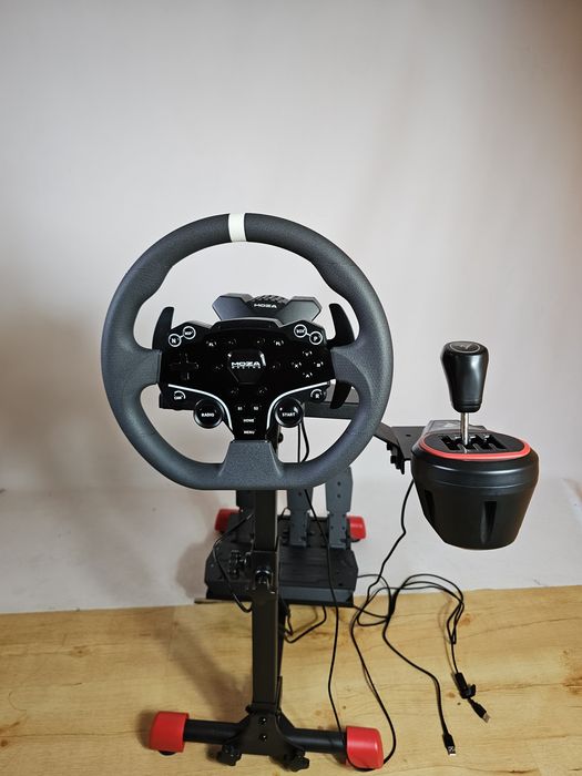 MOZA R3 RS074 PC + sprzęgło + Thrustmaster TH8S + stojak Mozos SGS4