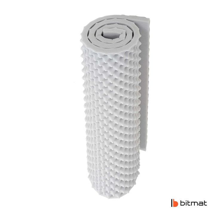 Panel akustyczny ścienny mata wygłuszająca Bitmat jasnoszara fala 4 cm