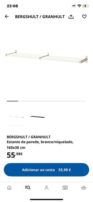 Estantes de parede em branco 160x30cm