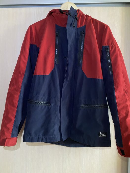 Куртка Staff червоно-синя (red & navy blue), з флісом, Розмір S