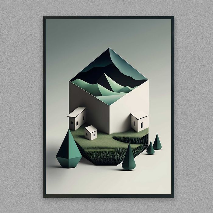 plakat abstrakcja 3d, plakat obraz do pokoju trójwymiarowa abstrakcja