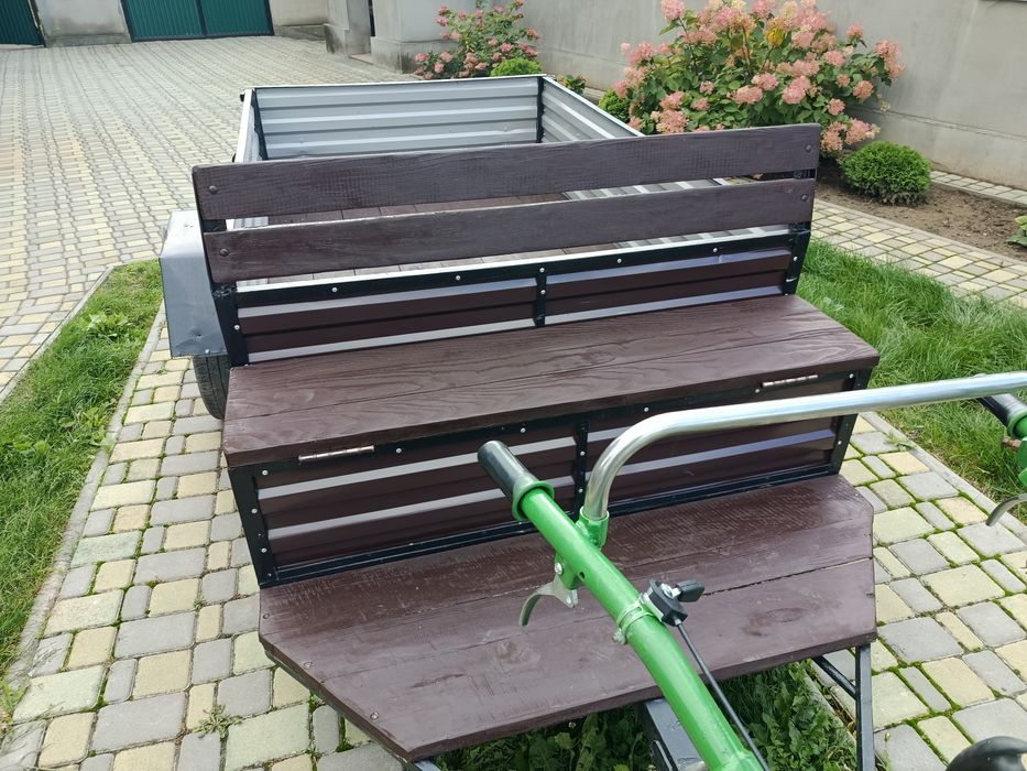 Мотоблок Зубр 8к.с з причепом, фрезою та плужком