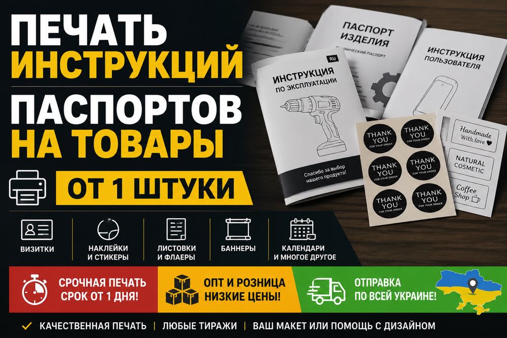 Типография | Визитки, Наклейки, Инструкции | Быстро и Качественно