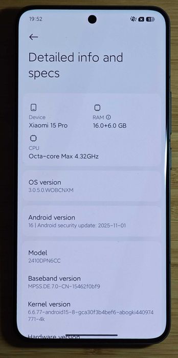 Xiaomi 15 Pro HyperOS 3 (Android 16) Versão CN em inglês