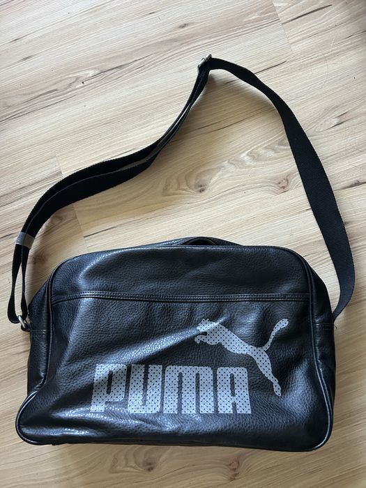 Torba puma campus reporter aktówka na laptopa ekoskóra czarna listonoszka