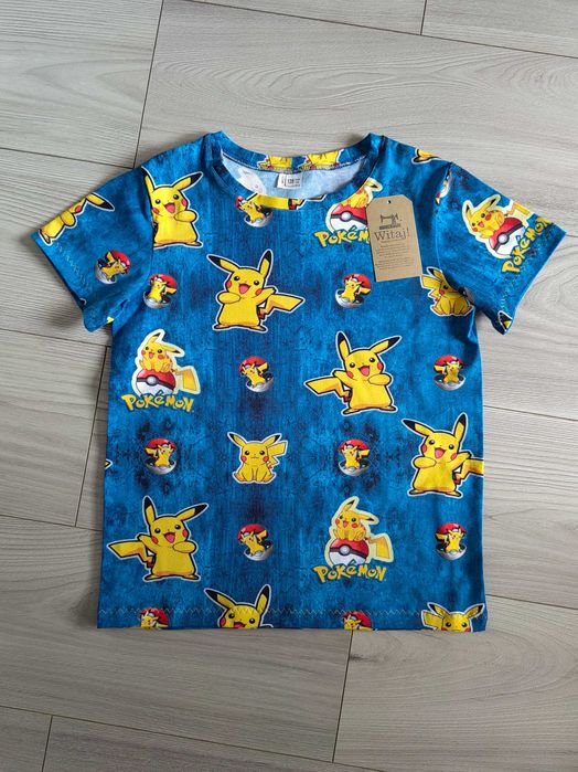 Tshirt bluzka z krótkim rękawem koszulka Pokemon Pikachu rozm 128