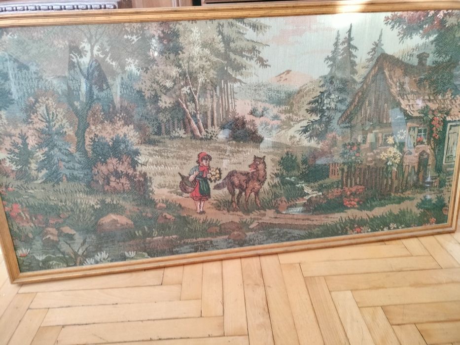 Gobelin,obraz,za szyba