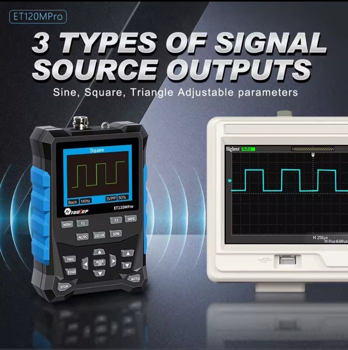 Осцилограф TOOLTOP ET120MPro (120МГц) + генератор