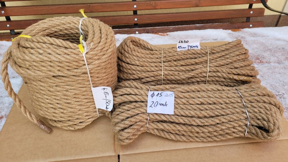 Linka jutowa fi6mm 20m powróz sznurek linka żeglarska POWRÓZ PROMOCJA!