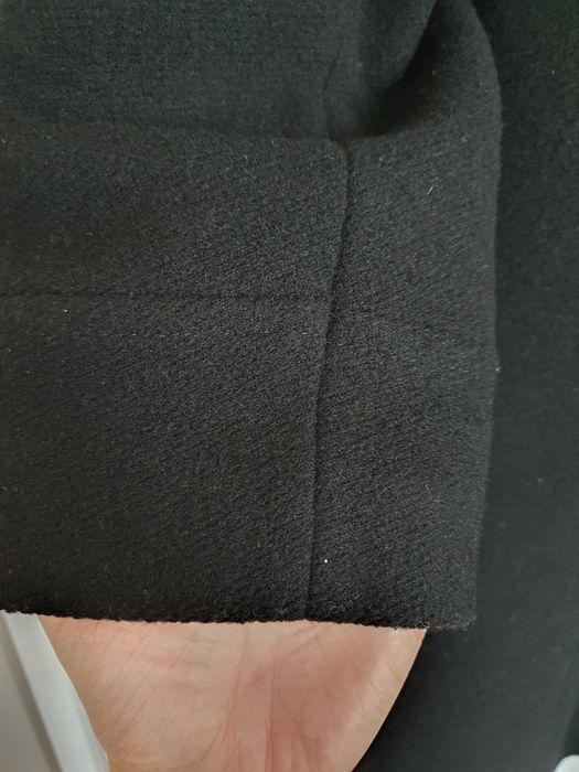 Płaszcz jesienno-zimowy 80% wełna, czarny , rozmiar 46/44