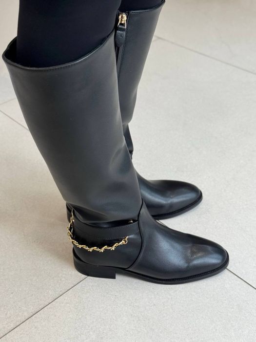 Чоботи високі Chanel шкіра розмір 39-24,5см