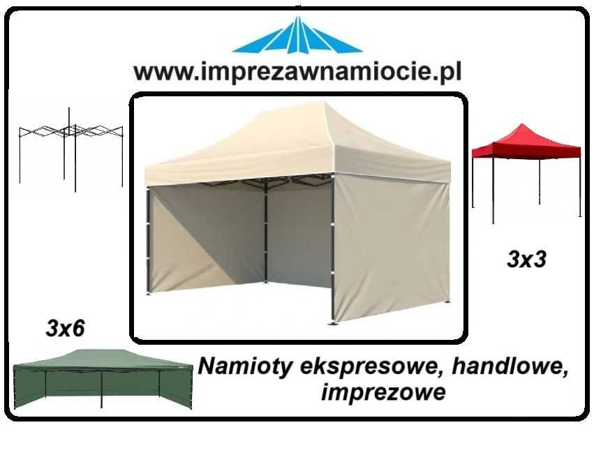 Namioty imprezowe handlowe głośnik grill bemary warniki ławy kostkarka