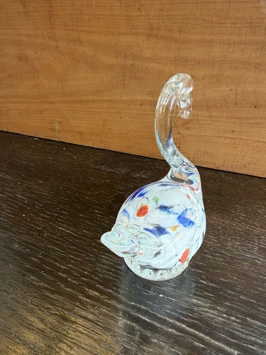 Stary szklany łabędz prl nie ryba N