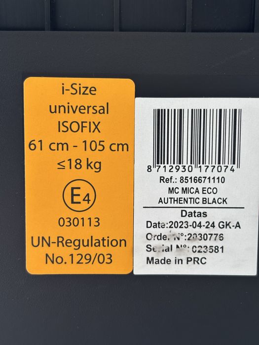 Cadeira Maxi-Cosi 360 Mica ECO i-Size