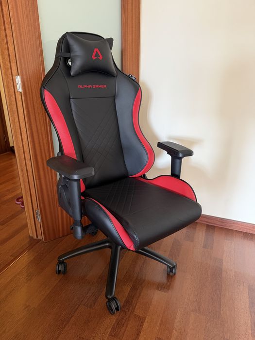 Cadeira de escritorio gaming Alpha Gamer Preta/Vermelha