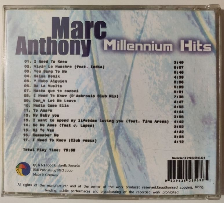 CD. Marc Anthony - Millennium Hits